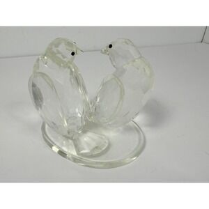 Vintage‎ Godinger Shannon Crystal Glass Love Birds Figurine